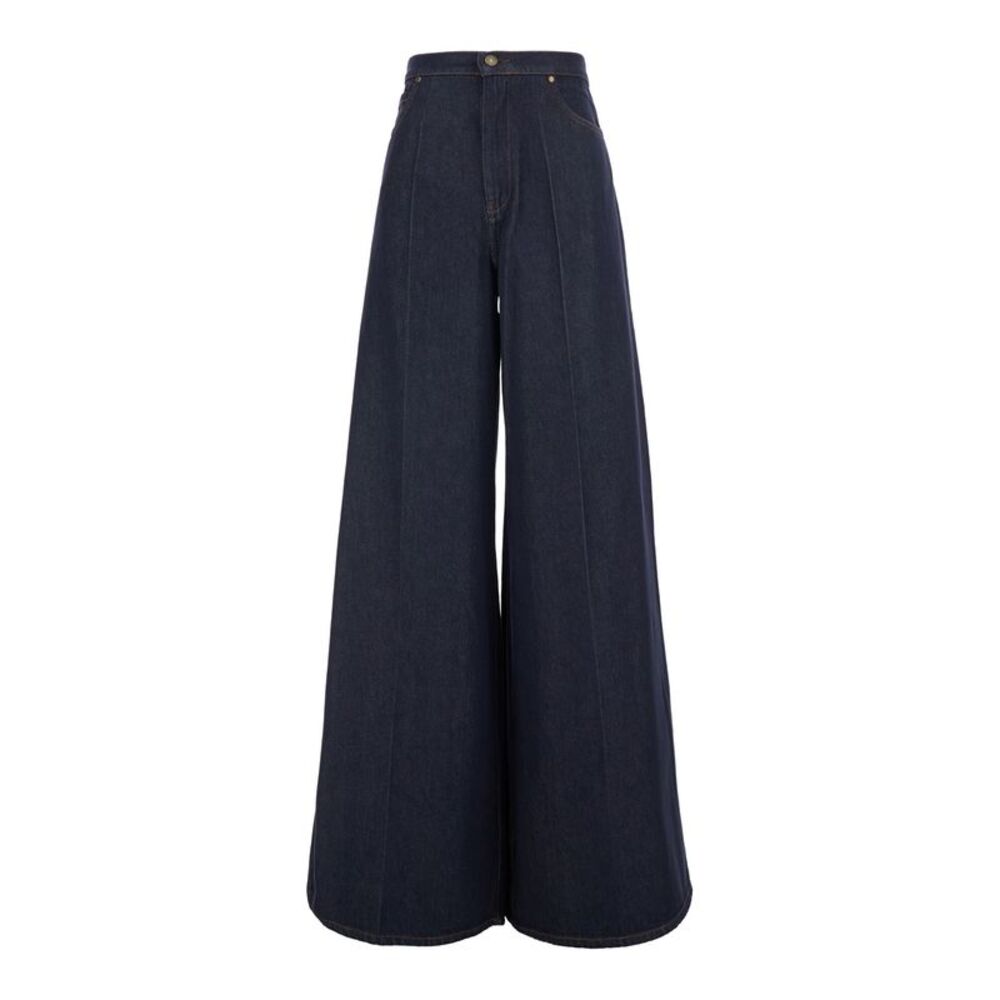Max Mara Women 'Quatto' Blue High-Waisted Jeans With Wide Leg In Denim For Women